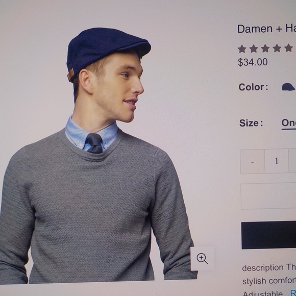 damen hastings Gray Wool Newsboy Cap (UNISEX) - Picture 6 of 6